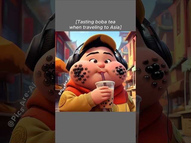 Russell Drinks Super Special Boba Tea!🧋😋 [Ai Edition] #shorts #funny #memes