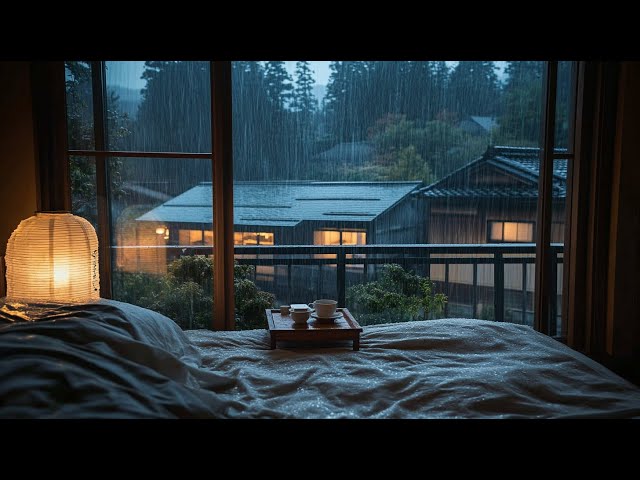 Relaxing Rain and Distant Thunder for Sleep 🌩 Natural Noise at Night ⁓ Insomnia, Good Sleep,