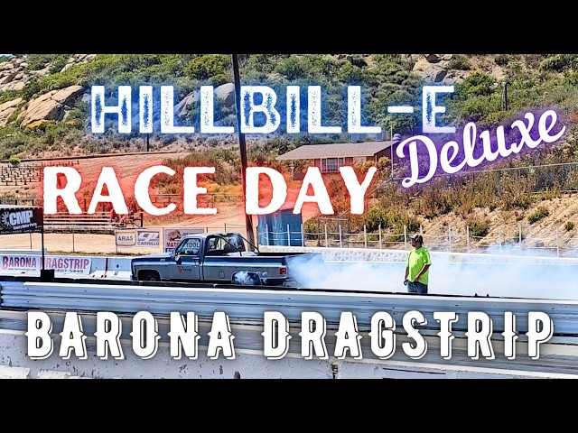 Drag racing Hillbill-E Deluxe "HBD" all electric truck at Barona Dragstrip