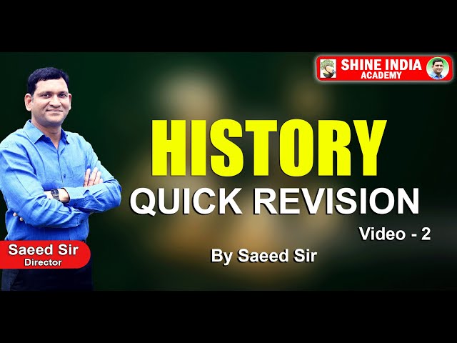 APPSC GROUP II Indian History IVC Quick Revision  by Saeed Sir SHINE INDIA ACADEMY