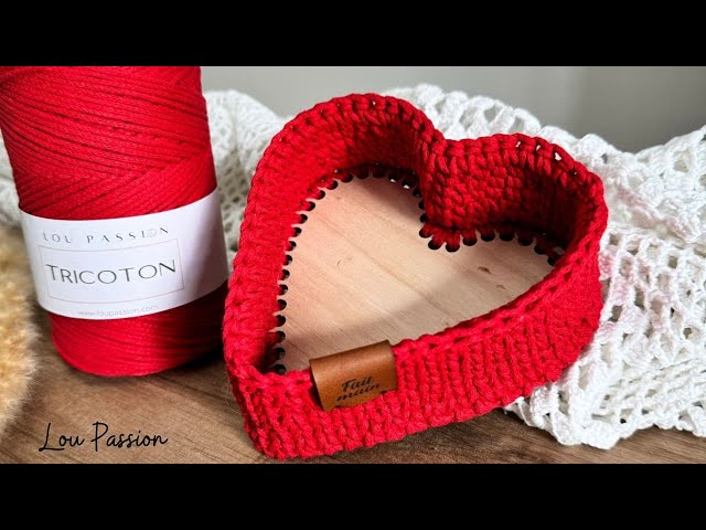 Tuto Crochet: Réalisez une Magnifique Panière en Forme de Coeur Facile Rapide #loupassion #crochet