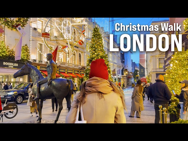 LONDON CHRISTMAS Walking Tour 2024 🎄 CHRISTMAS Markets and Lights 4K Walk with Captions [4K/60fps]