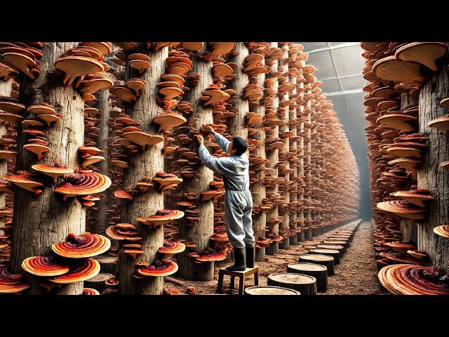 Millions Tons of Red Reishi Mushrooms Are Harvested and Processed in Japan – Reishi Mushrooms Farm