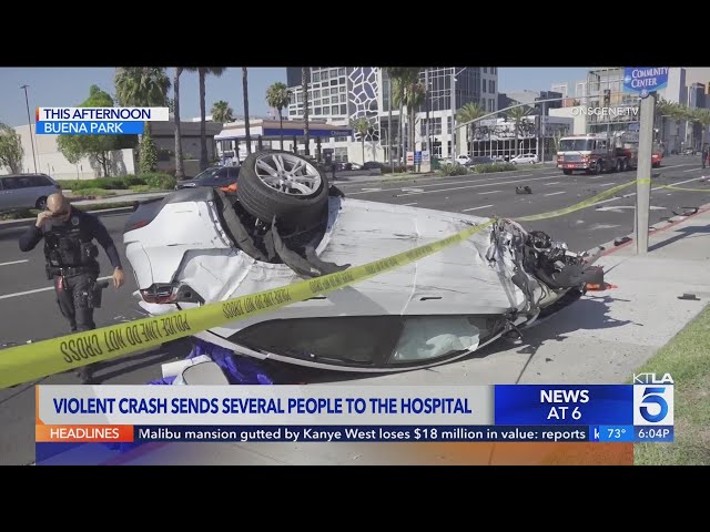 Violent crash in Orange County hospitalizes three