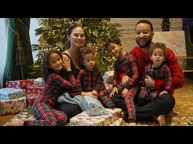 Chrissy Teigen and John Legend celebrate Christmas in London with their kids in matching pajamas!