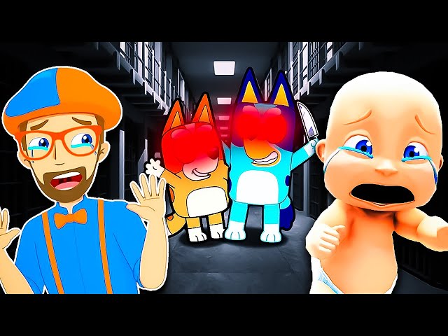 Baby and Blippi Escape Bluey and Bingo's Prison!