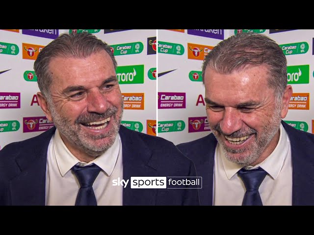 "Are you not entertained?" 😂 | Postecoglou's brilliant post-match reaction after Carabao Cup win