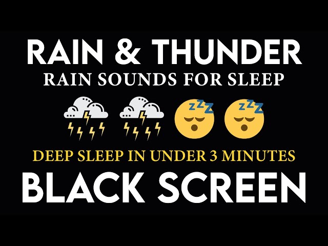 🔴 Rain Sounds for Sleeping 24/7, Deep Sleep with Heavy Rain & Thunder at Night - BLACK SCREEN #44