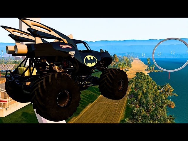 BATMAN Takes on Monster Jam in EPIC Disaster!