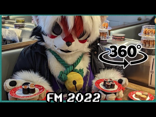 [4k 360 VR] Getting Sushi (and funny reactions) in a Fursuit! | Furry Migration 2022