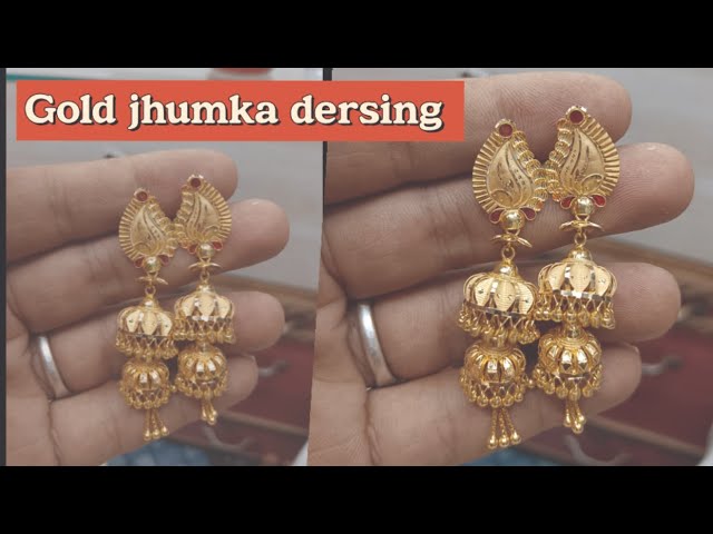 सोने का झुमका 22k सोने से बना hai - light weight 9.17 gm || Gold Earrings Design 22k latest jhumki