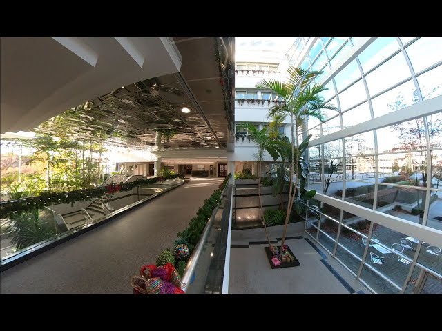 Relaxing Water Fall  - 360 Video - Office Building Lobby 1 - Insta360 One X2 Camera - Sample Footage