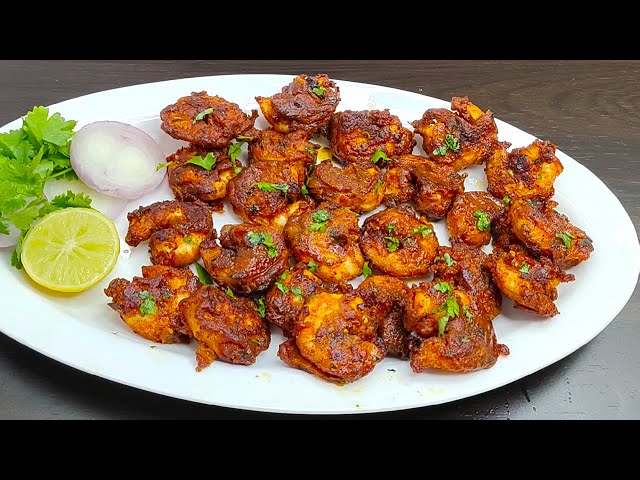 Masala Prawns Fry | Quick Prawns Starter Recipe | Crispy Prawns Fry Recipe