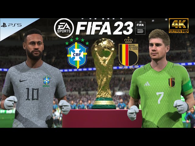 NEYMAR or DE BRUYNE? Who is better goalkeeper? BRAZIL vs BELGIUM, FIFA 23, PS5, 4K