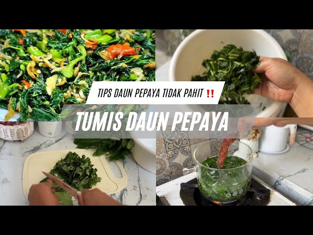 Resep Tumis Daun PEPAYA - Tips Mengolah Daun Pepaya Supaya Tidak Pahit ‼️