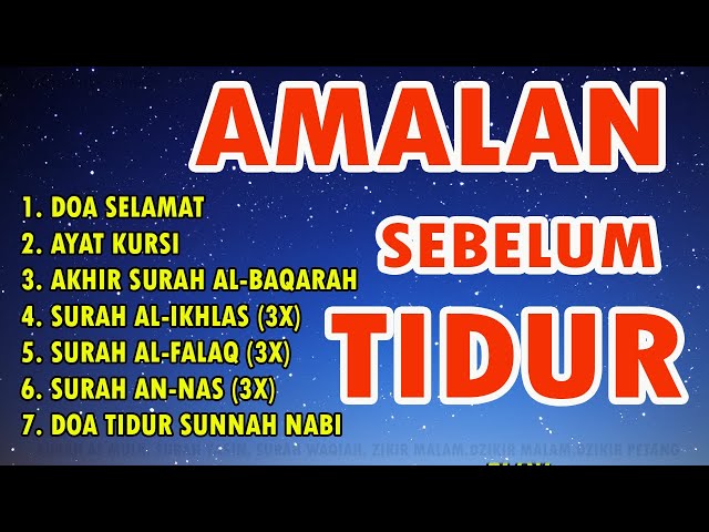 AMALAN SEBELUM TIDUR