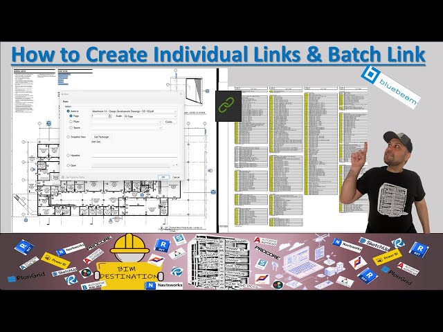 BIM-VDC | Bluebeam Tutorial | Creating Individual & Batch Hyperlinks in Bluebeam | Hyperlinks