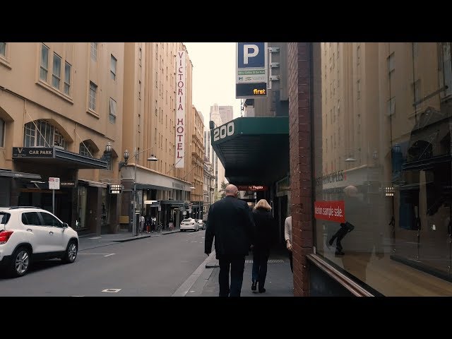 Afternoon Street Walking Melbourne with Ambient Sound - Little Collins St