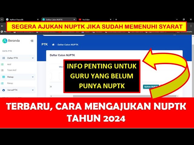 TERBARU, CARA MENGAJUKAN NUPTK 2024 DI VERVAL PTK