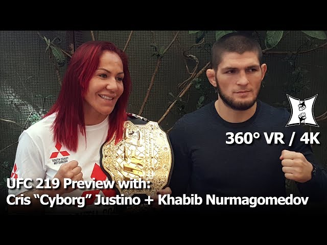 (360° VR / 4K) Champ Cris Cyborg + Khabib Nurmagomedov Preview UFC 219 Fights With Holm + Barboza