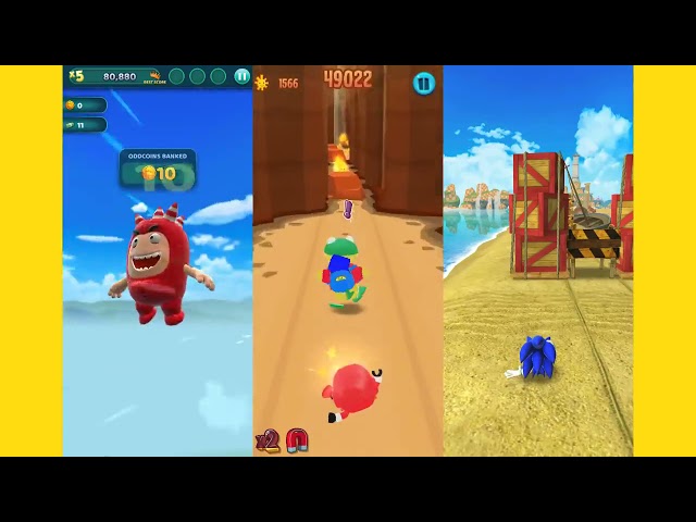 * Our friends Oddbods & Ryan & Sonic Dash play in games