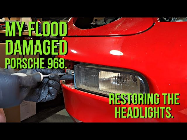 Restoring a Flood Damaged Porsche 968: Headlight restoration #Porsche968