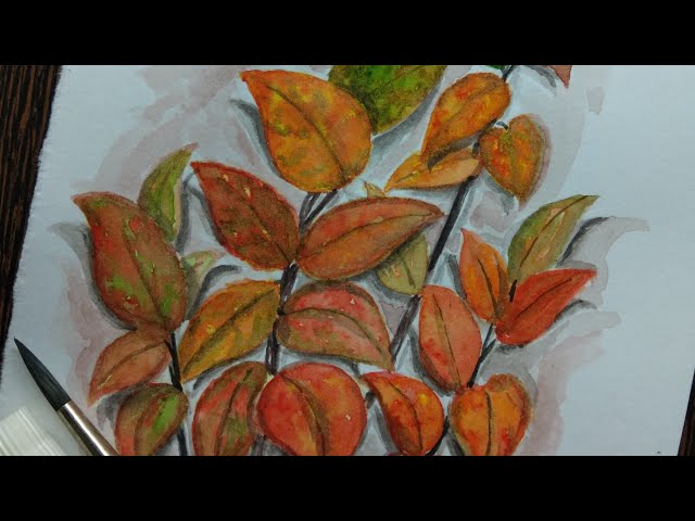 Watercolourpainting | for beginners | leaf🍂🌿| #painting #artist #easypainting  #watercolorpainting