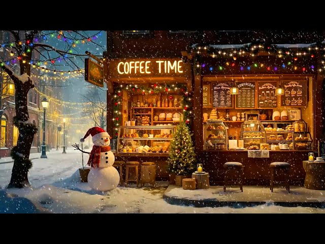 White Snow & Relaxing Winter Jazz at Coffee Shop Ambience ~ Smooth Jazz Piano Music for Good Mood