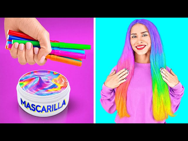 TRUCOS ARCOÍRIS INCREÍBLES || Trucos femeninos coloridos e ideas para manualidades por 123 GO LIKE!