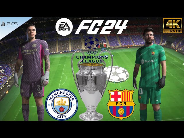 MESSI vs EDERSON, Who is better goalkeeper? BARCELONA vs MANCHESTER CITY, FC 24, PS5, 4k