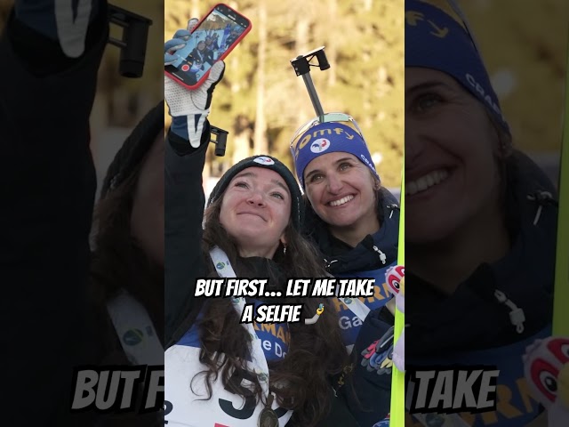 And what a quality selfie 🙀🤩🥇🥉🇫🇷 #biathlon