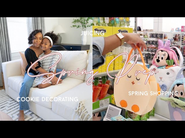 SPRING PREP VLOG | clothes shopping, juicing, meal prep, cookie decorating