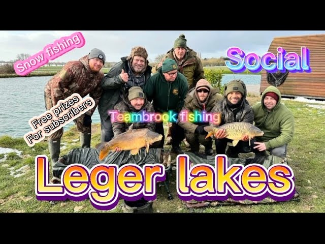 CARP FISHING in the , snow at LEGER LAKES with Teambrook fishing.  Free pri￼zes