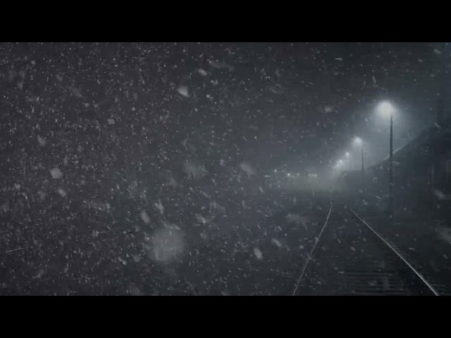 Quiet Train Station in a Snowstorm | Calming Winter Ambience with Gentle Winds for Restful Sleep