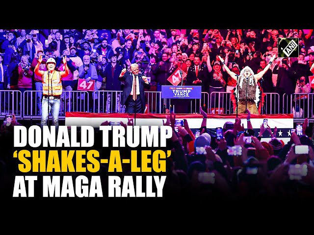 Trump shows his iconic dance at MAGA Rally at Capital One Arena ahead inauguration in Washington DC