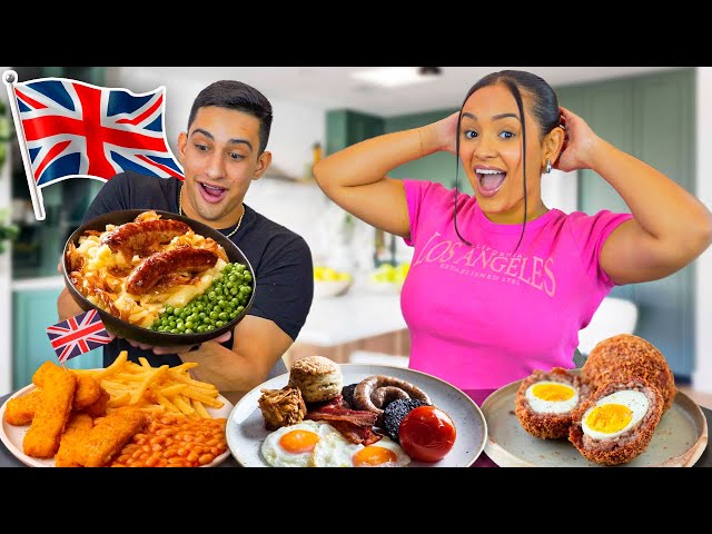 Trying BRITISH FOOD for the FIRST TIME!