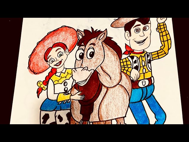 Let’s draw Toy Story characters -woody and Jessie