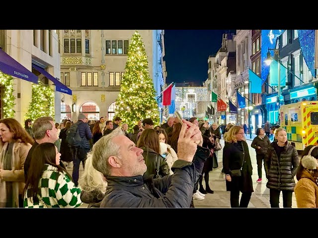 Stunning Bond Street Christmas Lights & Evening Shopping Adventure in London! 🎄🛒