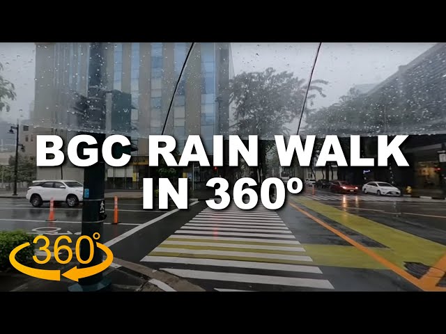 BGC Walking in Heavy Rain | Binaural City Sounds Rain Ambience | Metro Manila | Philippines