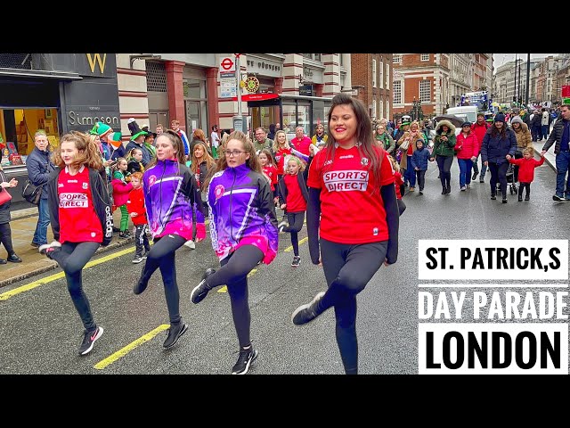 London Walk | London St Patrick’s Day Parade 2022 at Trafalgar Square | England | 4K HDR