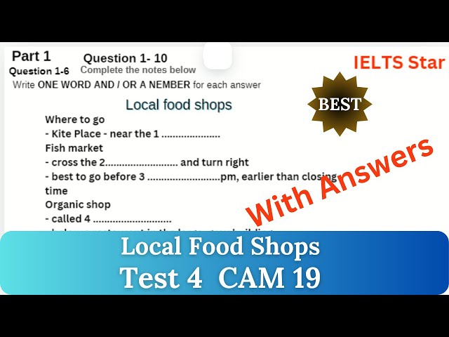 Local food shops  IELTS Listening with Answer I Book 19 Test 3 # IELTS listening Local Food Shops