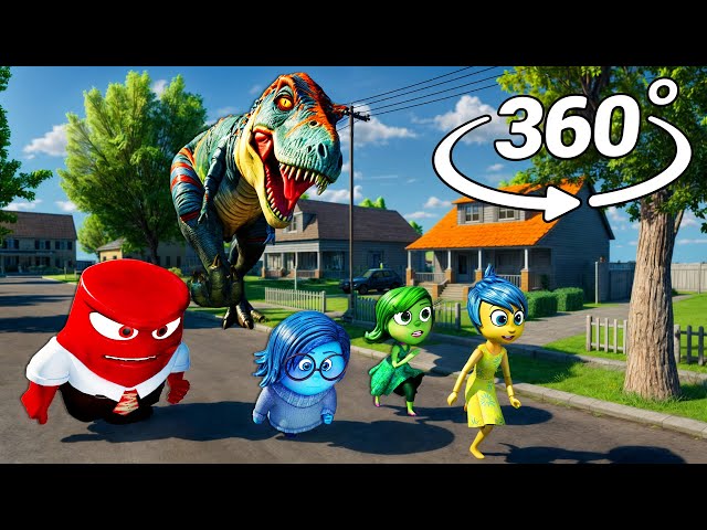 Inside Out 2 All Emotions Chased By Dinosaur | Saving Inside Out 2 Emotions From Dinosaur | 360° VR