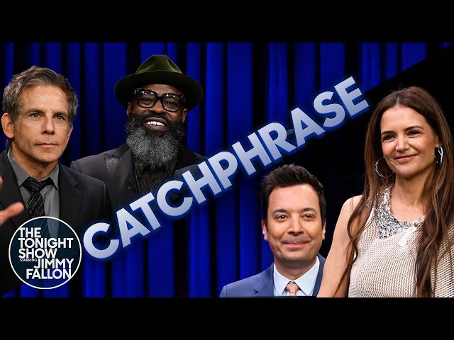 Catchphrase with Ben Stiller and Katie Holmes | The Tonight Show Starring Jimmy Fallon