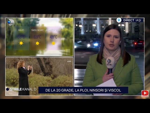 Stirile Kanal D - De la 20 de grade, la ploi, ninsori si viscol | Editie de seara