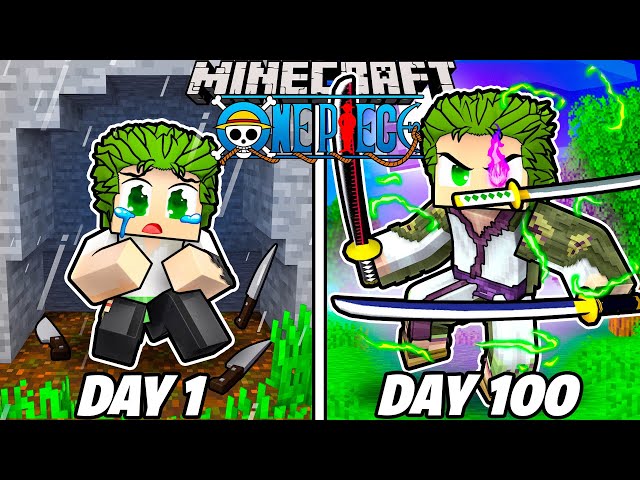 I Survived 100 Days as ZORO in One Piece Minecraft!