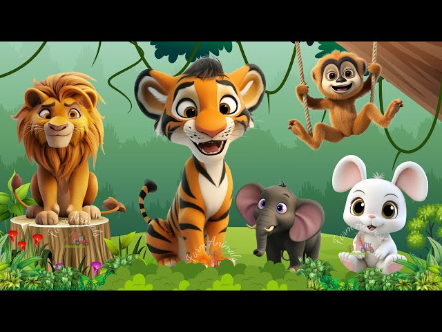 Cute Baby Monkeys - Lion, Tiger, Elephant, Rabbit, Eagle, Earthworms - ANIMAL (BGM)