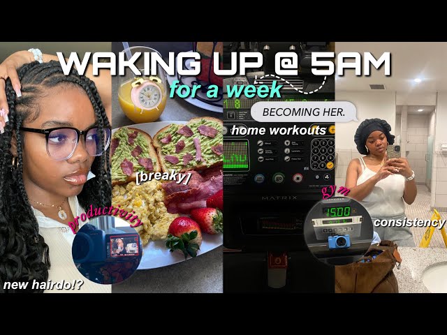 trying the viral 5AM “THAT GIRL” MORNING ROUTINE | waking up at 5am for a WEEK (very productive)