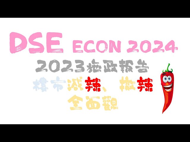 DSE ECON 2024 樓市撤辣、減辣 全面觀