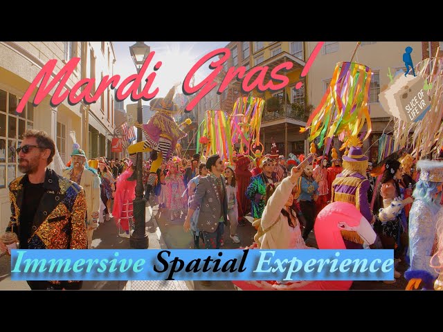 8k 3D Mardi Gras "Fat Tuesday" New Orleans French Quarter - Vision Pro Immersive Experience