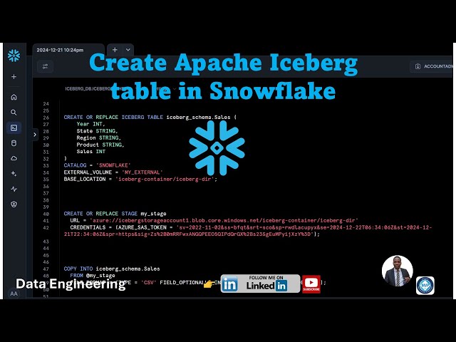 🎉Create Apache Iceberg Table in Snowflake